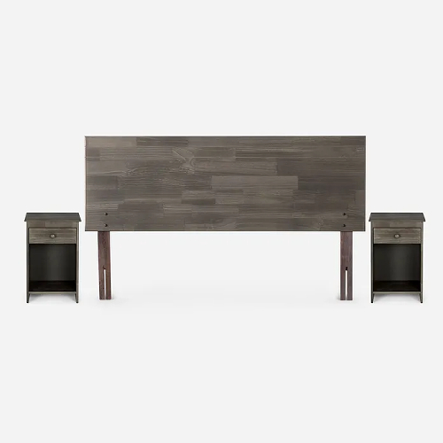 SET RESPALDO + 2 VELADORES  TABOR GRAFITO 2PL