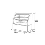 Vitrina Pastelera Refrigerada Curva 530 Lts 150x70 - Imagen 4