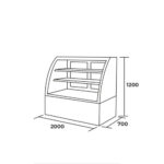 Vitrina Pastelera Curva 680 lts. 200x70x120 cm - Imagen 2