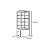 Vitrina Pastelera Vertical Negra 218 lts. 52x48.5x159 cm - Imagen 4