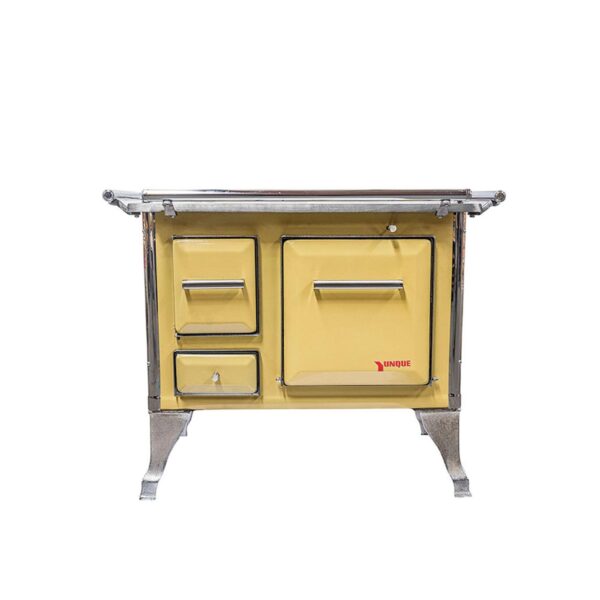 COCINA A LEÑA 4 PLATOS ENLOZADA AMARILLA YUNQUE TRADICIONAL 80X56