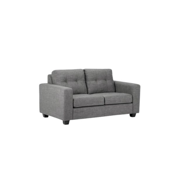 Sofá Mira Tela Gris 2 cuerpos Rosen