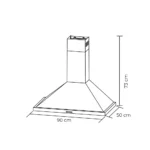 CAMPANA PIRAMIDAL ACERO INOX 90CM  MAIGAS - Imagen 8