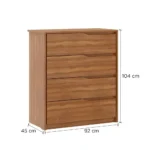 Comoda Amendola 4 Cajones 149 x 47 x 181 Cm - Imagen 2