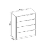 Comoda Amendola 4 Cajones 149 x 47 x 181 Cm - Imagen 3