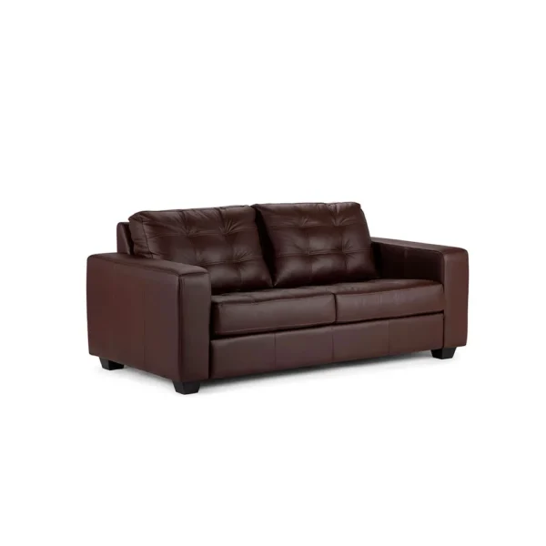 Sofá Dali Cuero Marrón 2 Cuerpos Rosen