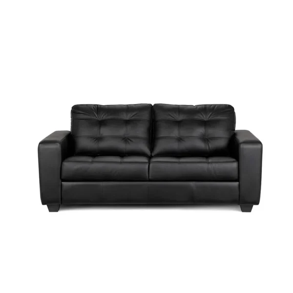 Sofá Dali Cuero Negro 2 Cuerpos Rosen