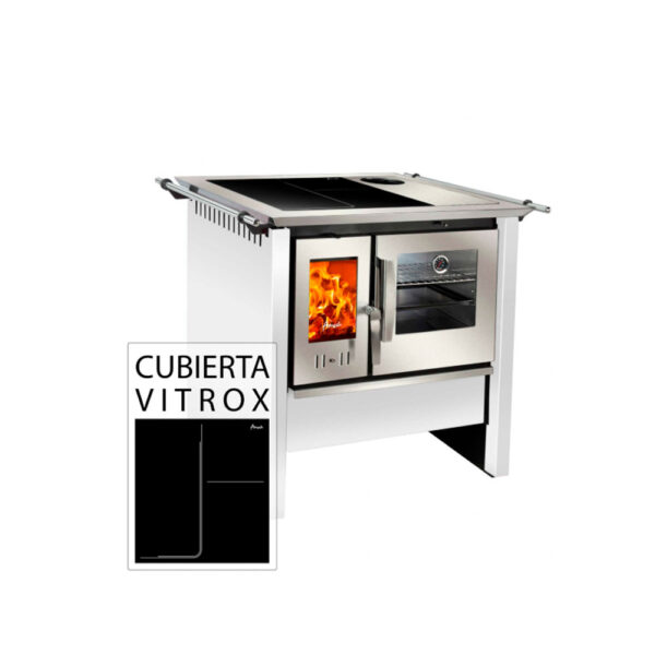 Cocina a leña Allegra Vitrox blanca Amesti