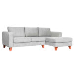 Sofá Seccional Parma Tela color Gris Perla Rosen