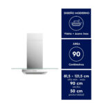 Campana Cocina Isla Electrolux Decorativa 90cm - Imagen 3