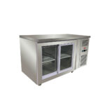 Mesón bajo refrigerado 2 puertas de vidrio corredera 365 lts.