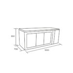 Mesón bajo refrigerado 3 puertas de vidrio correderas 545 lts. - Imagen 3