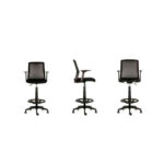 Silla Cajero Cuba Malla Negra Brazos Fijos - Imagen 2