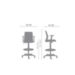 Silla Cajero Cuba Malla Negra Brazos Fijos - Imagen 3