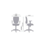 Silla de escritorio Torino Pivotal brazos fijos Negro - Imagen 3