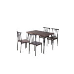Comedor 4 sillas Amalio café MDF  M+Design